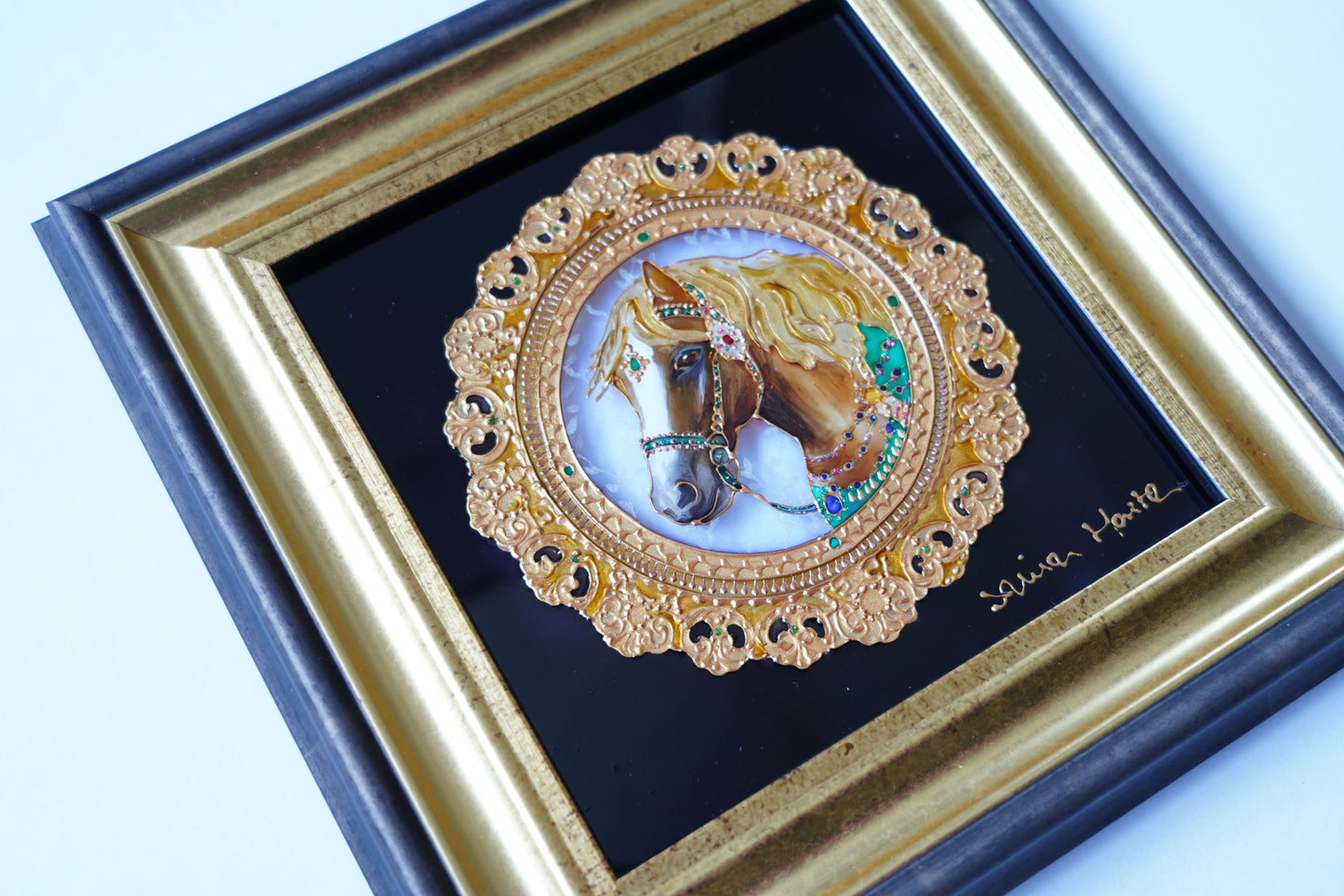 Guardian Horse “守り馬” gold frame