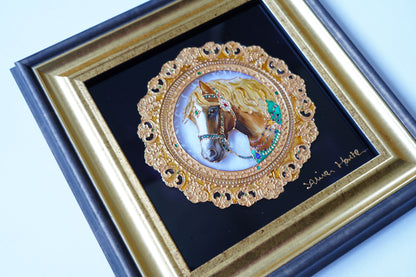Guardian Horse “守り馬” gold frame