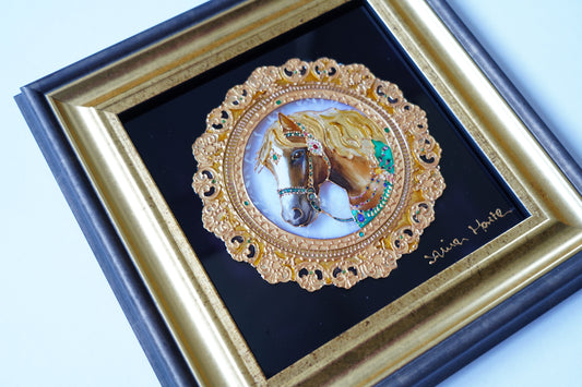 Guardian Horse “守り馬” gold frame