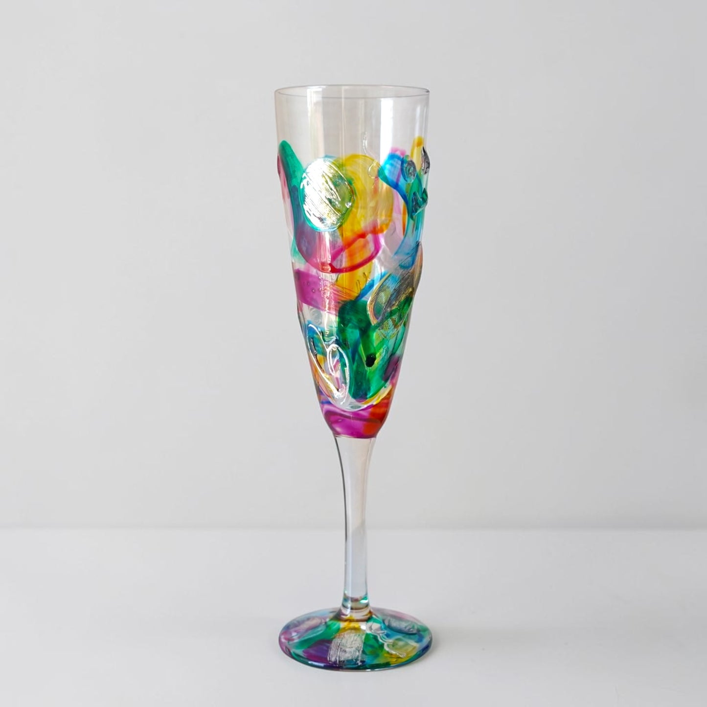 Doodle happy champagne glass